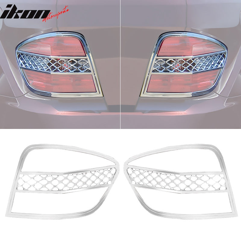 2006-2011 Benz ML Class W164 Chrome 2PCS Tail Lights Bezel Covers ABS