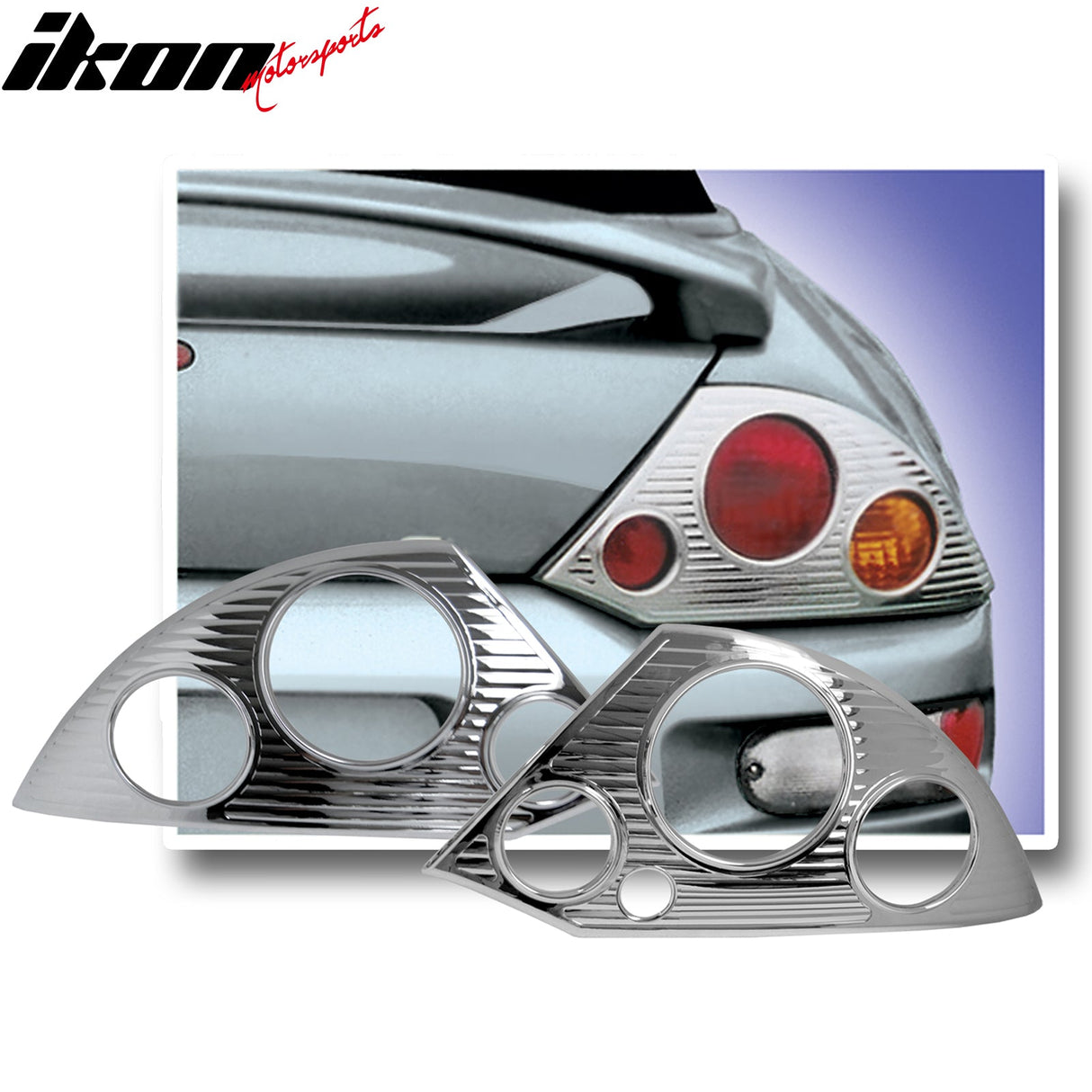 2000-2005 Mitsubishi Eclipse Chrome ABS Tail Lights Frame Bezel Pair