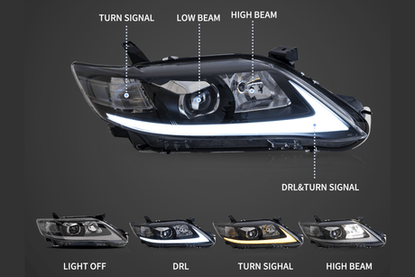 Toyota Camry 6th Gen XV40 Facelift Regular Models Sedan Projector Headlights Upgrade (2009-2011) - K2 Industries
