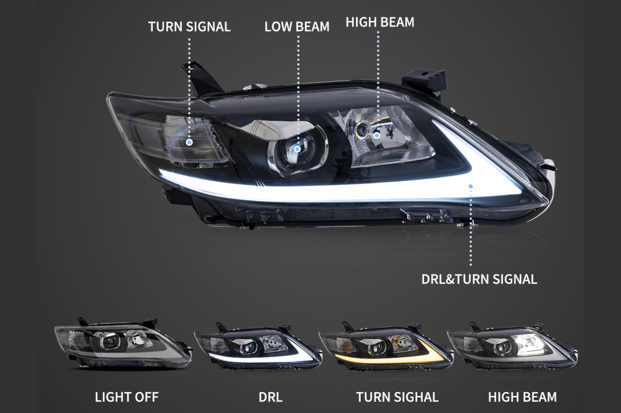 Toyota Camry 6th Gen XV40 Facelift Regular Models Sedan Projector Headlights Upgrade (2009-2011) - K2 Industries