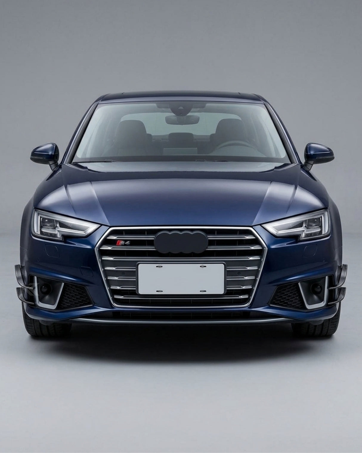 2017–2019 Audi A4 S-Line / S4 B9 Sedan Front Bumper Fins – Carbon Fiber