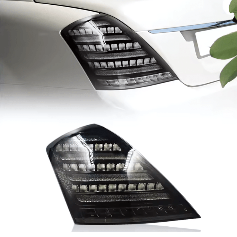 Mercedes-Benz W221 S-Class Clear and Smoke Maybach Style with DRL function LED Tailights (2006 - 2013) - K2 Industries