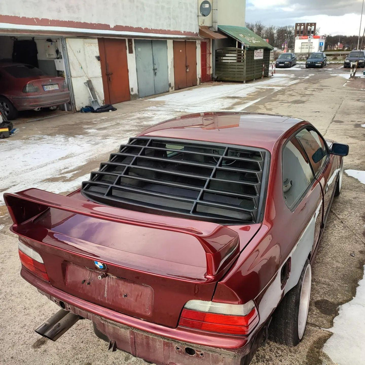 BMW E36 Coupe Series 3 Black Back Windshield Louvers (1992 - 1999) - K2 Industries