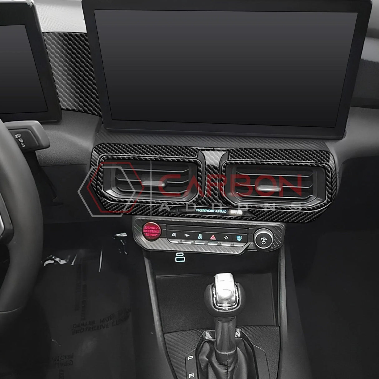 2024+ S650 Mustang Real Carbon Fiber Dash Center AC Vents Trim Overlays