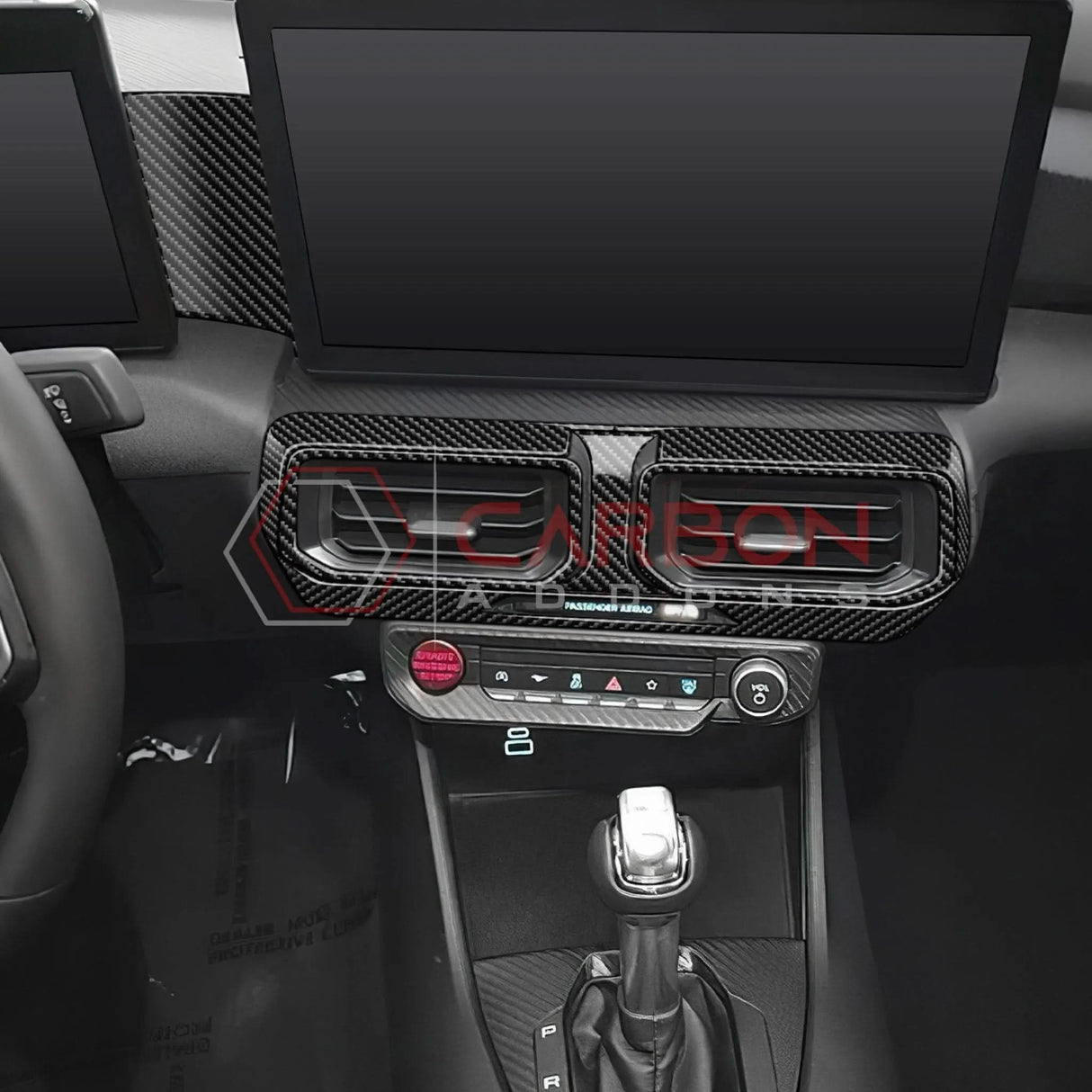 2024+ S650 Mustang Real Carbon Fiber Dash Center AC Vents Trim Overlays
