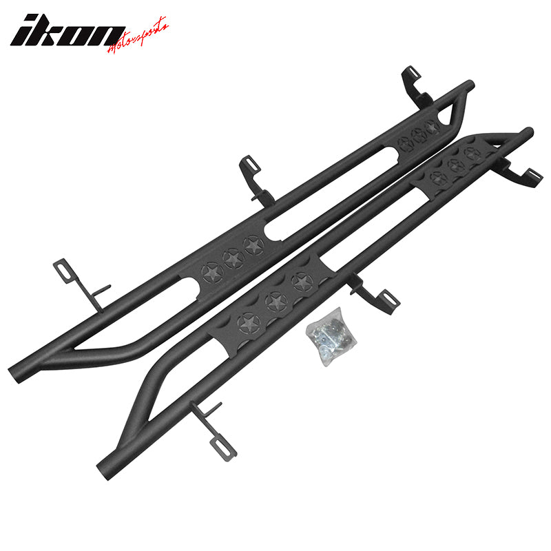 2007-2018 Jeep Wrangler 4-Door Black 2PCS Running Boards Side Step Bar