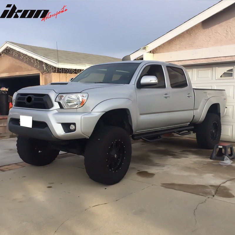 2005-2022 Toyota Tacoma Crew Cab Black Running Boards Side Step Bars