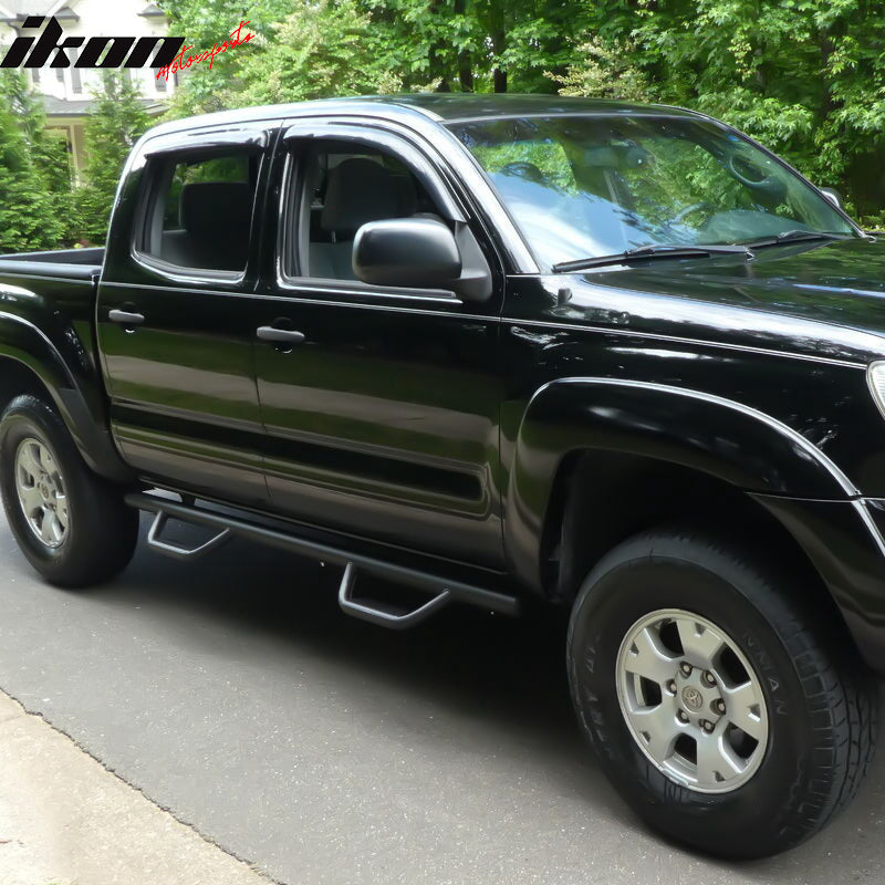 2005-2022 Toyota Tacoma Crew Cab Black Running Boards Side Step Bars
