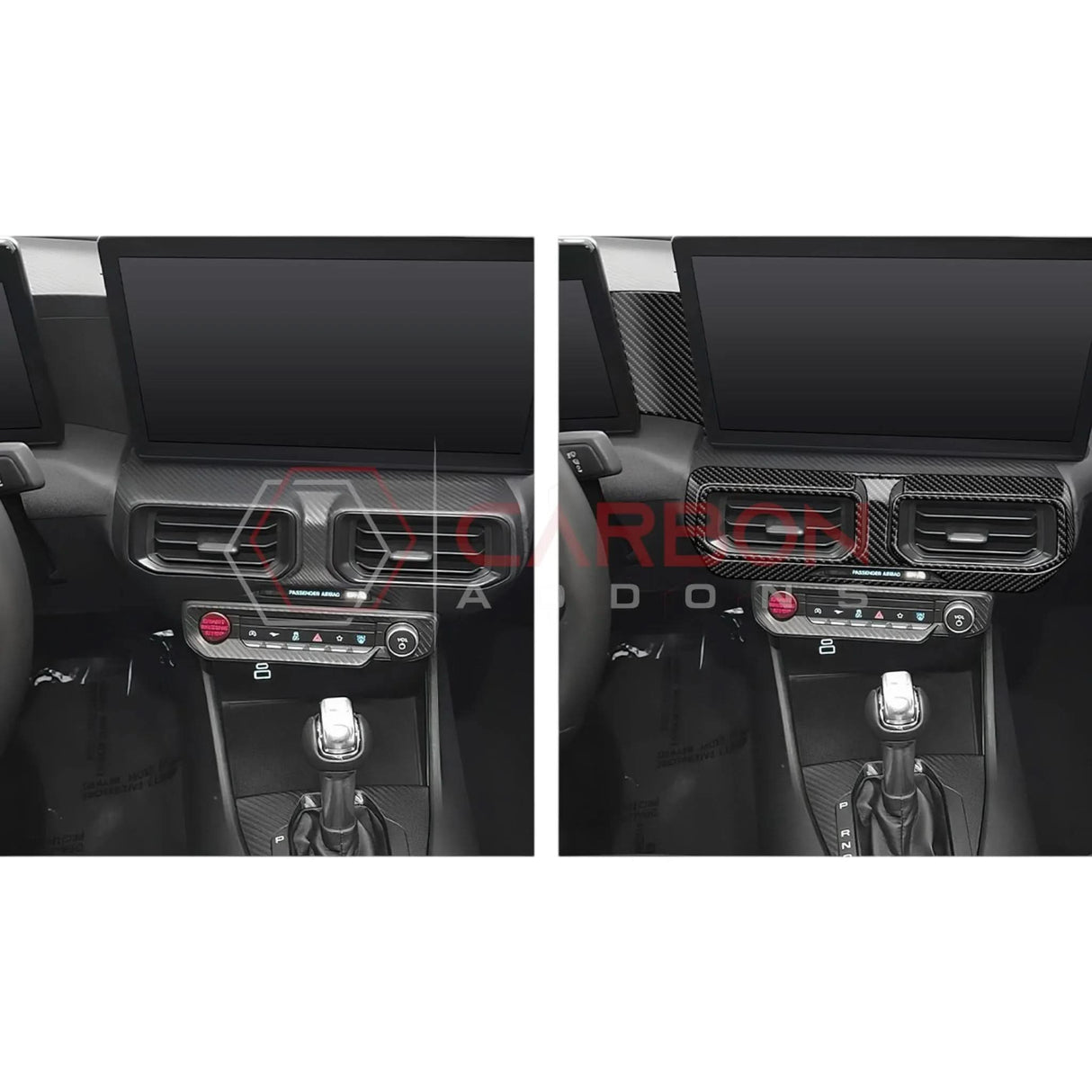2024+ S650 Mustang Real Carbon Fiber Dash Center AC Vents Trim Overlays