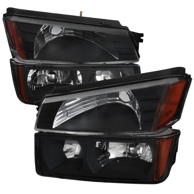 Spec-D OEM Replacement Headlights Chevy Avalanche (2002-2006) Black or Chrome Housing