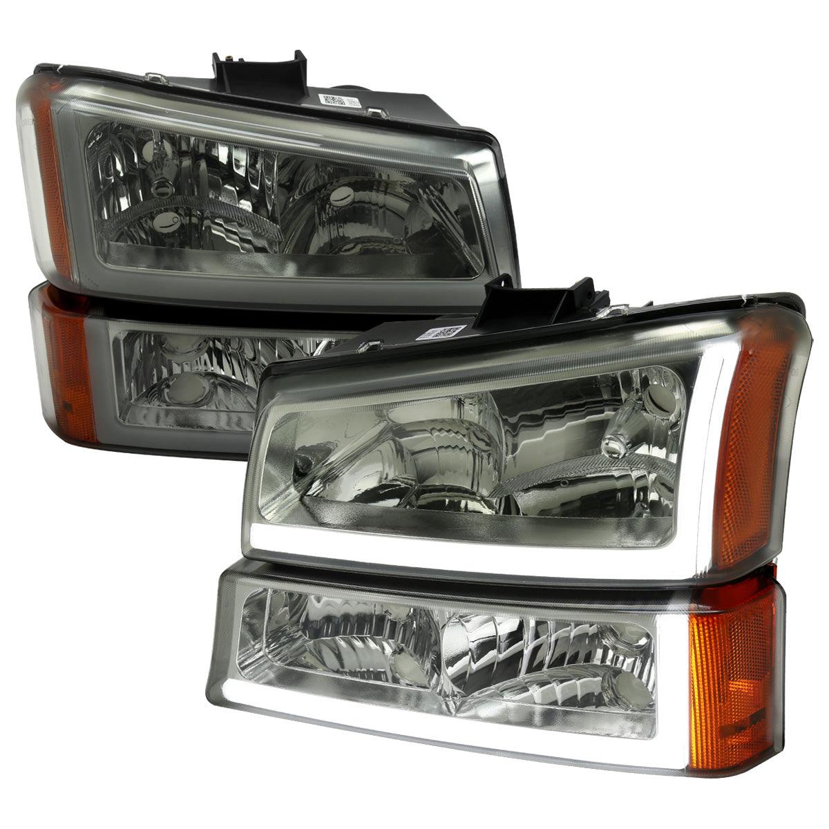Spec-D Headlights Chevy Silverado (03-07) Avalanche (02-06) w/ Dual LED DRL Bars