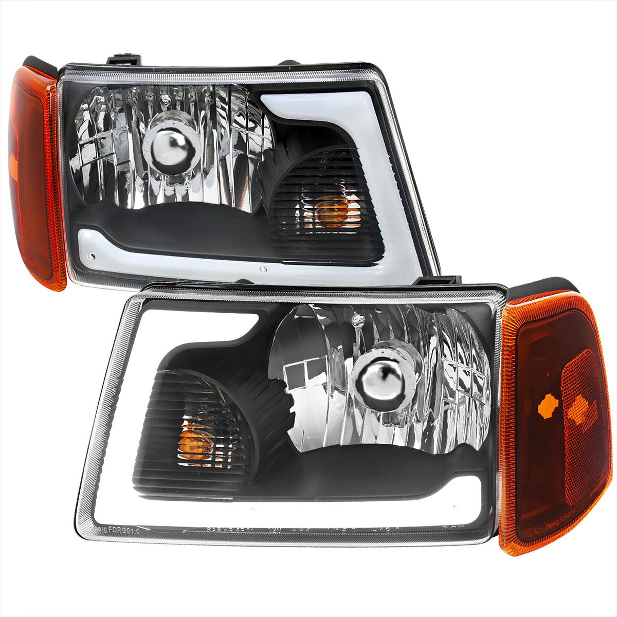 Spec-D Headlights Ford Ranger (01-11) w/ DRL LED Bar - Chrome / Black / Smoked