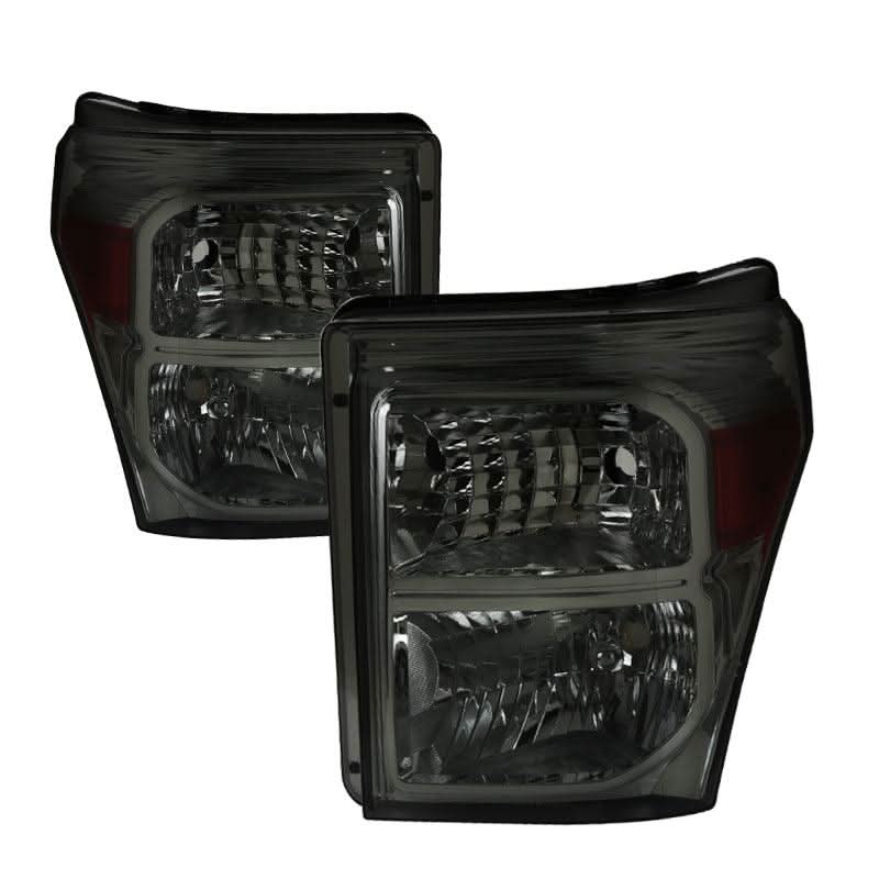 Spec-D OEM Replacement Headlights Ford F250 (2011-2016) Chrome / Smoke / Black