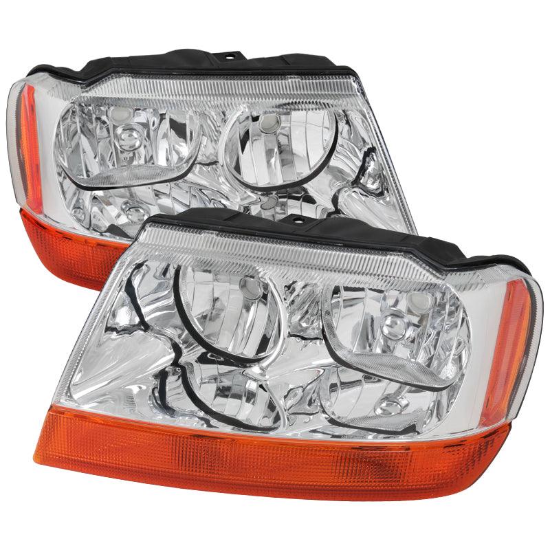 Spec-D OEM Replacement Headlights Jeep Grand Cherokee (99-04) Chrome / Smoke / Black