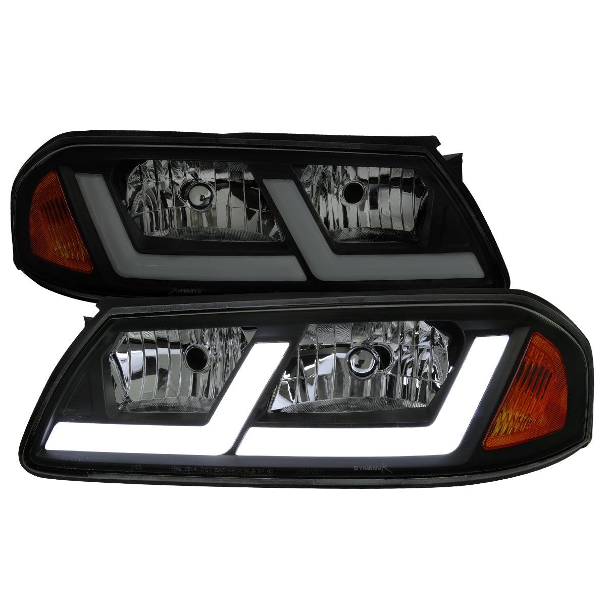 Spec-D Headlights Chevy Impala (2000-2005) LED DRL Bar - Black / Chrome / Smoked