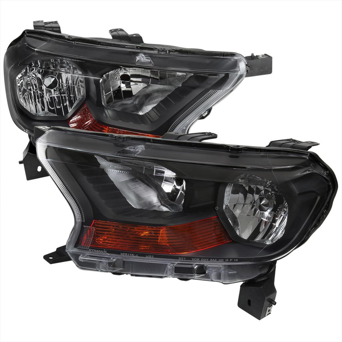 Spec-D Replacement Headlights Ford Ranger XL/XLT (2019-2022) Chrome / Black