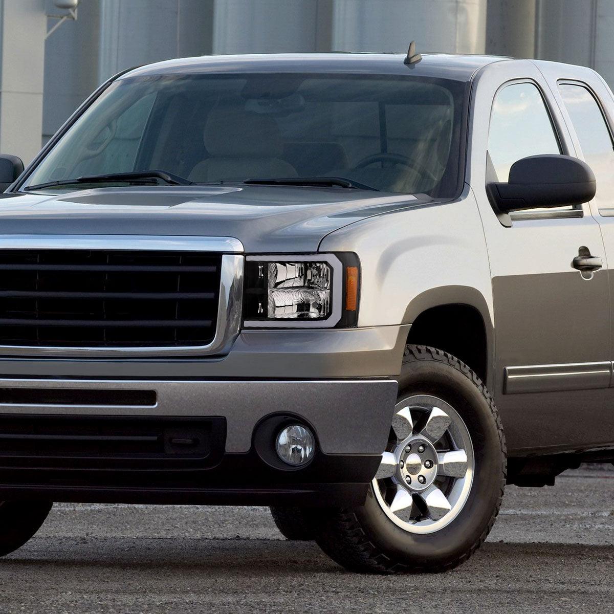 Spec-D OEM Replacement Headlights GMC Sierra (07-14) Matte Black or Chrome Housing