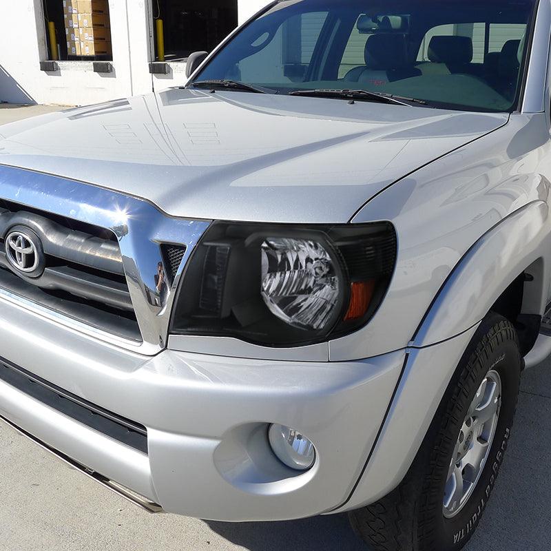Spec-D OEM Replacement Headlights Toyota Tacoma (2005-2011) Black / Chrome