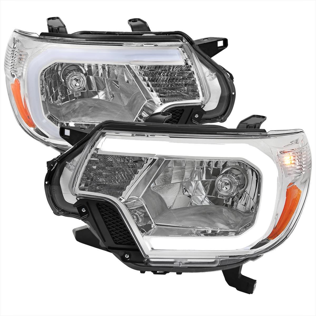 Spec-D OEM Replacement Headlights Toyota Tacoma (12-15) OE Style or LED Bar - Black / Smoke / Chrome