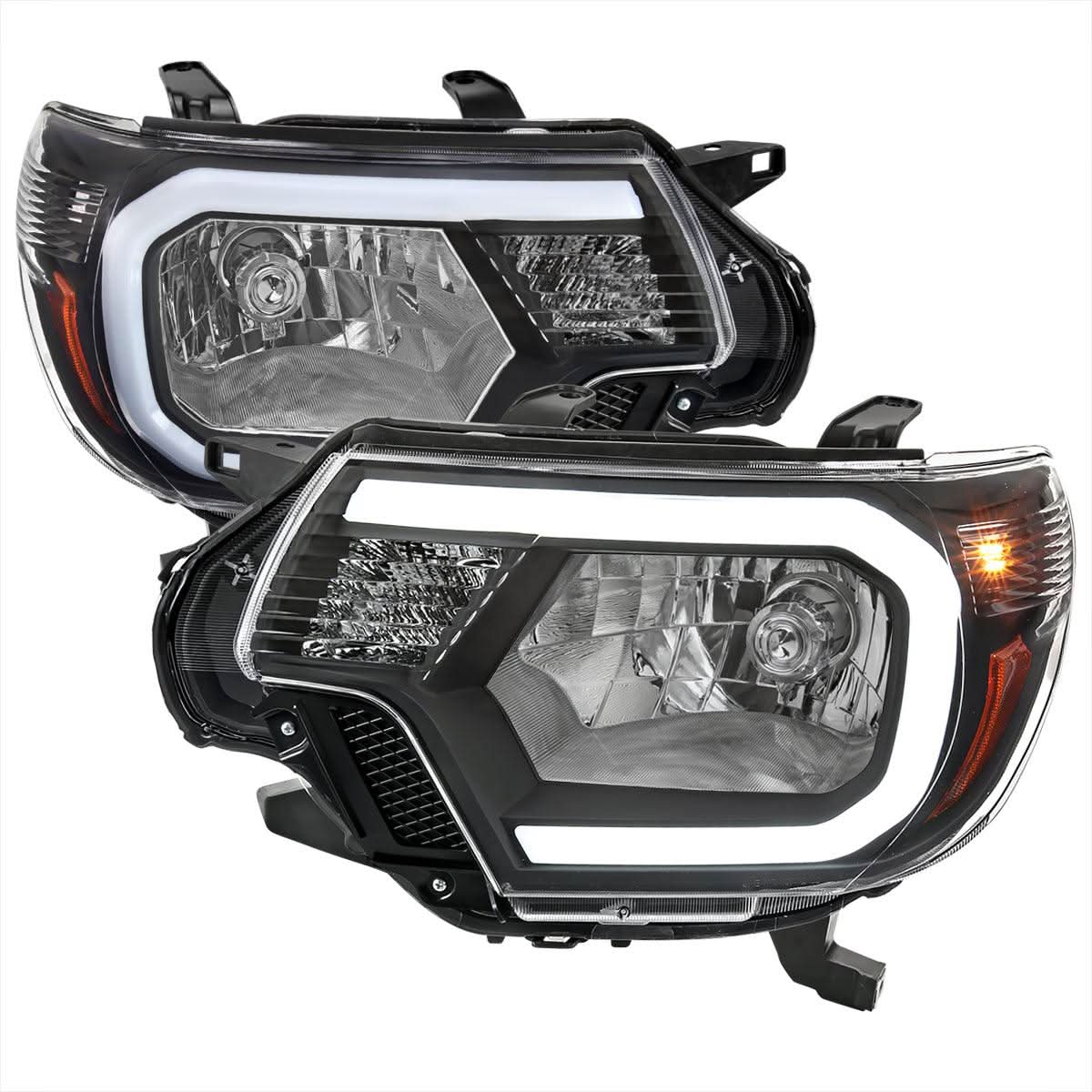 Spec-D OEM Replacement Headlights Toyota Tacoma (12-15) OE Style or LED Bar - Black / Smoke / Chrome