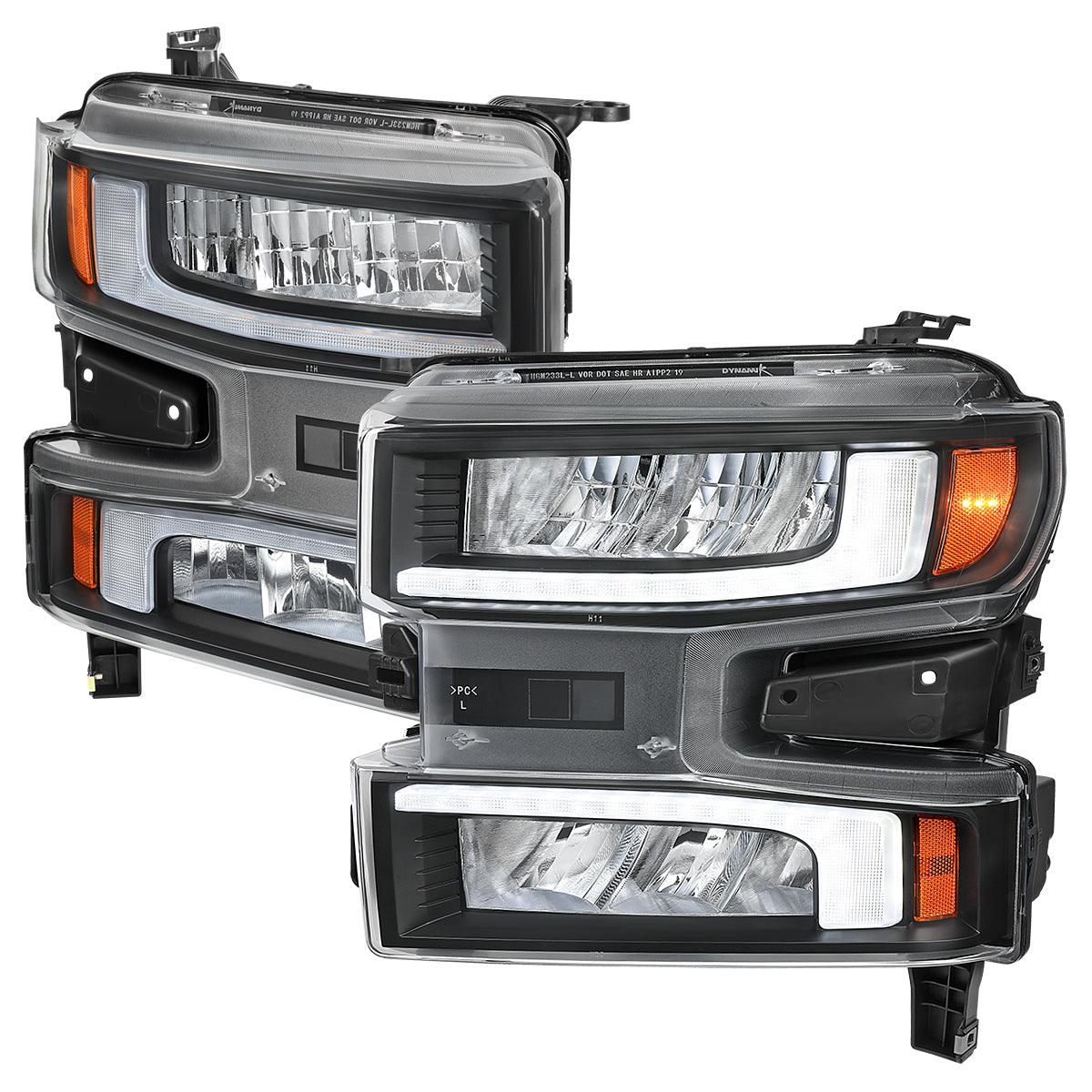 Spec-D Full LED Headlights Chevy Silverado 1500 (2019-2021) Sequential LED Black Housing w/ Clear or Smoked Lens