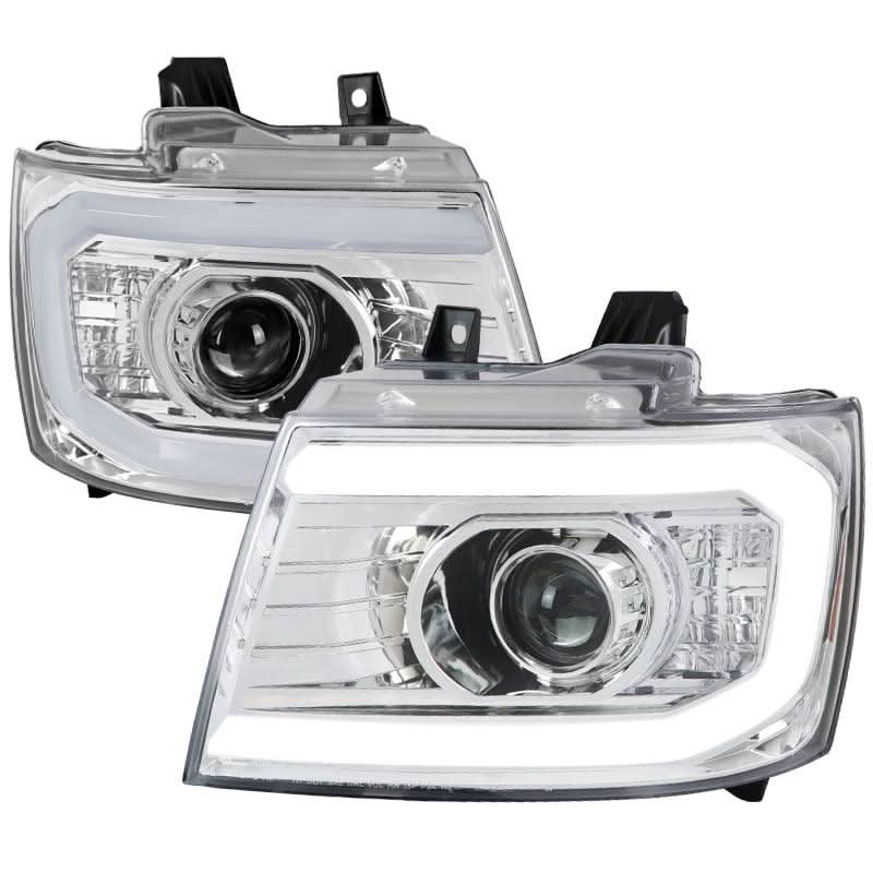 Spec-D Projector Headlights Tahoe / Avalanche / Suburban (07-13) LED C-Light Bar - Black / Chrome