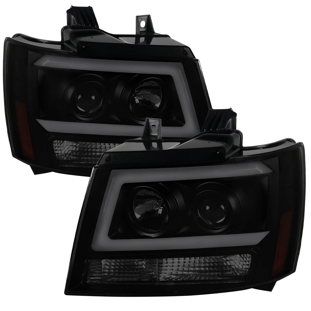 Spec-D Projector Headlights Tahoe / Avalanche / Suburban (07-13) C Light Bar - Black / Chrome