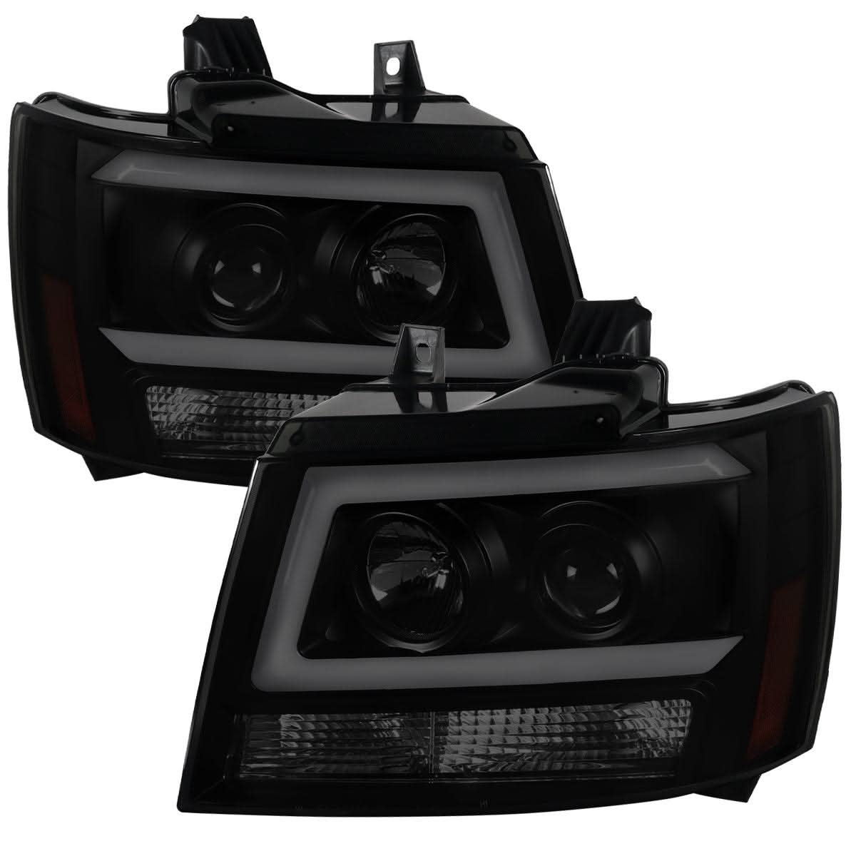 Spec-D Projector Headlights Tahoe / Avalanche / Suburban (07-13) C Light Bar - Black / Chrome
