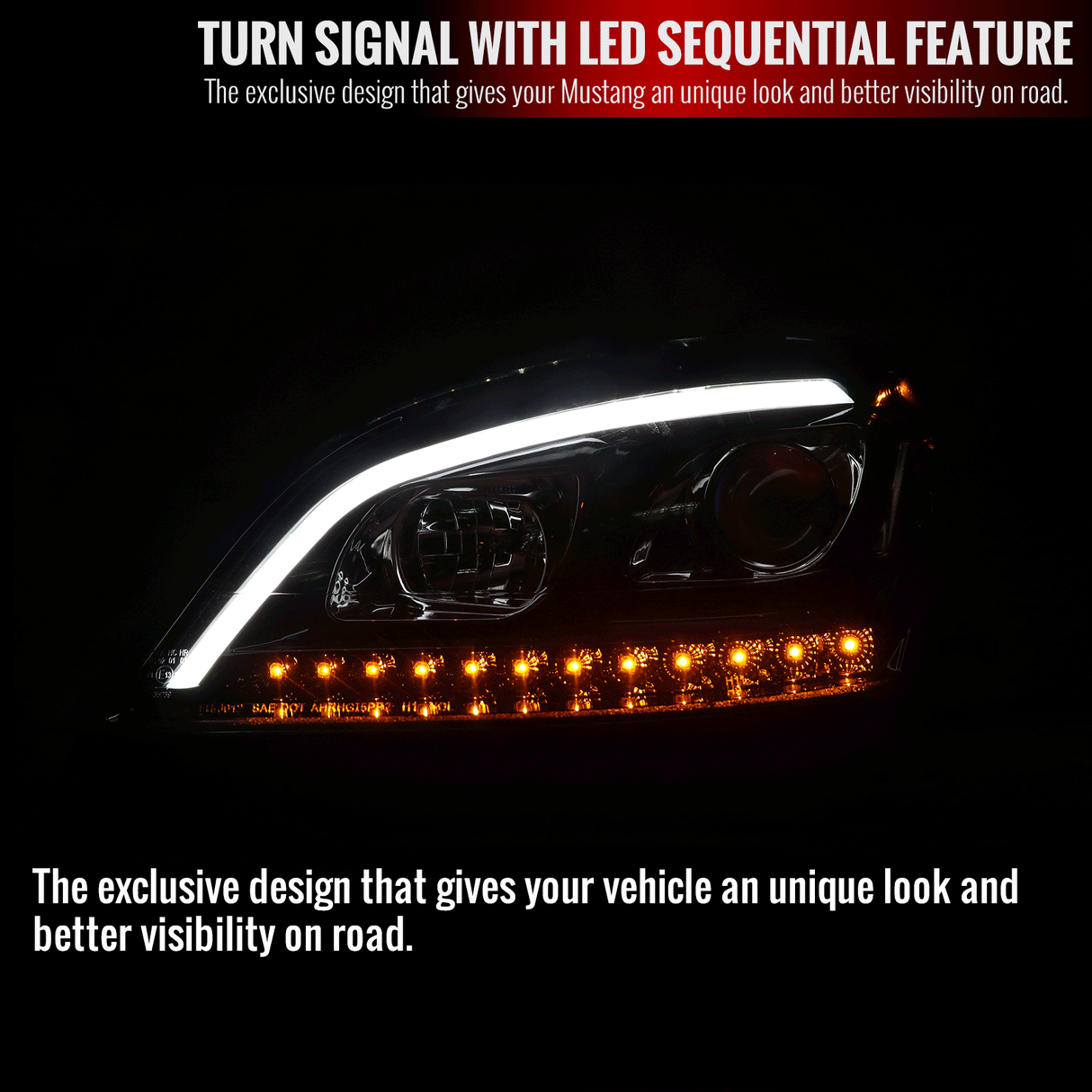 Spec-D Projector Headlights Mercedes ML320 ML350 ML450 ML500 ML550 ML63 W164 (06-08) Sequential Black/Chrome