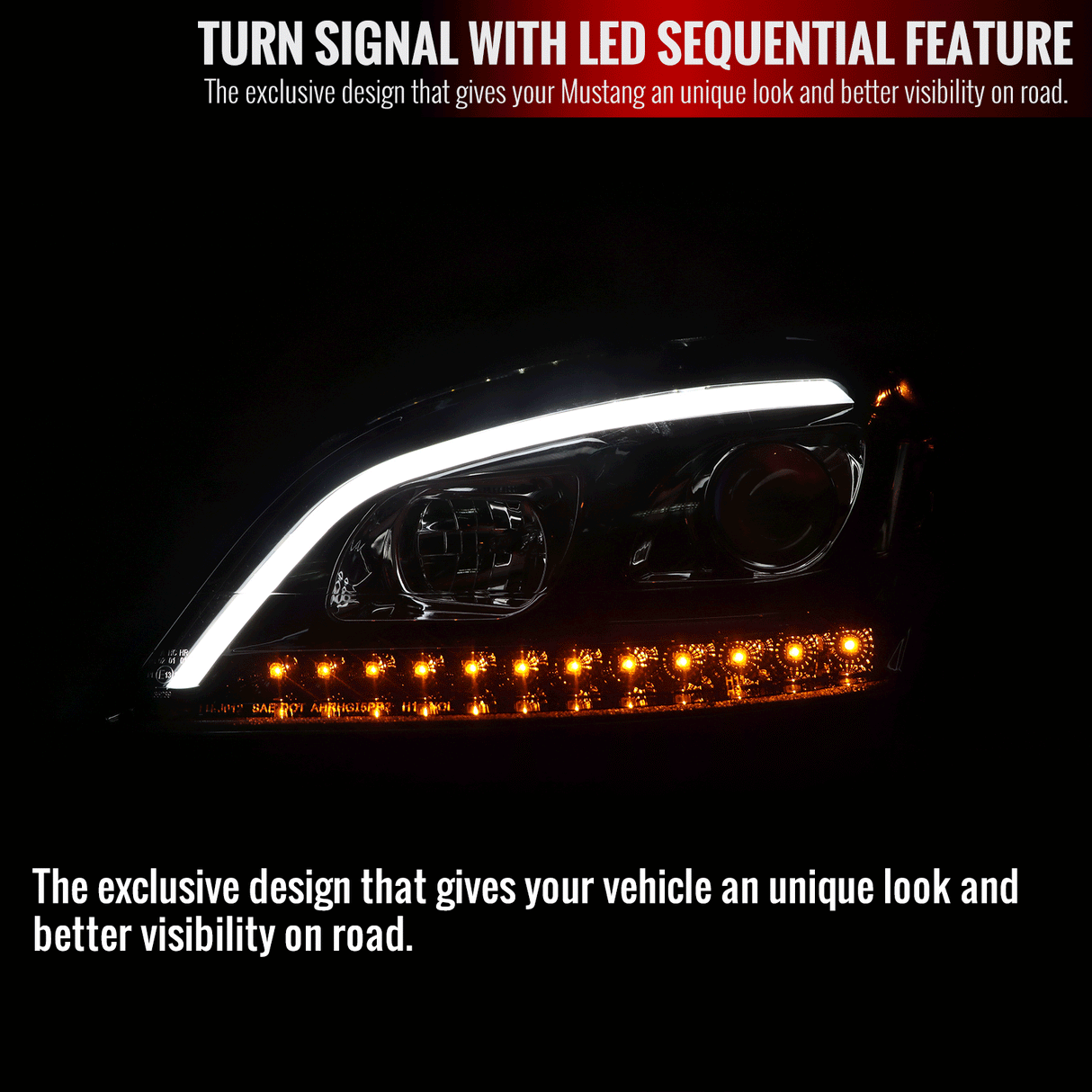 Spec-D Projector Headlights Mercedes ML320 ML350 ML450 ML500 ML550 ML63 W164 (06-08) Sequential Black/Chrome