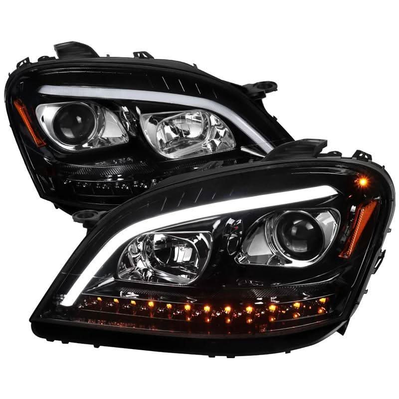 Spec-D Projector Headlights Mercedes ML320 ML350 ML450 ML500 ML550 ML63 W164 (06-08) Sequential Black/Chrome