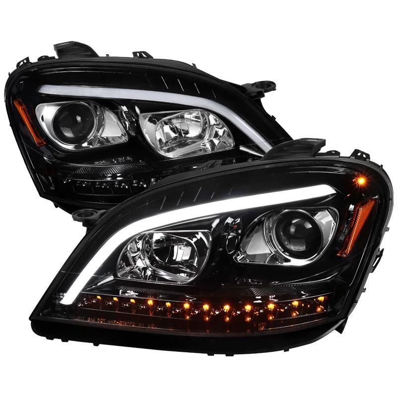 Spec-D Projector Headlights Mercedes ML320 ML350 ML450 ML500 ML550 ML63 W164 (06-08) Sequential Black/Chrome