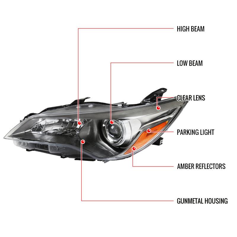 Spec-D Projector Headlights Toyota Camry (2015-2017) Black, Chrome or Chrome