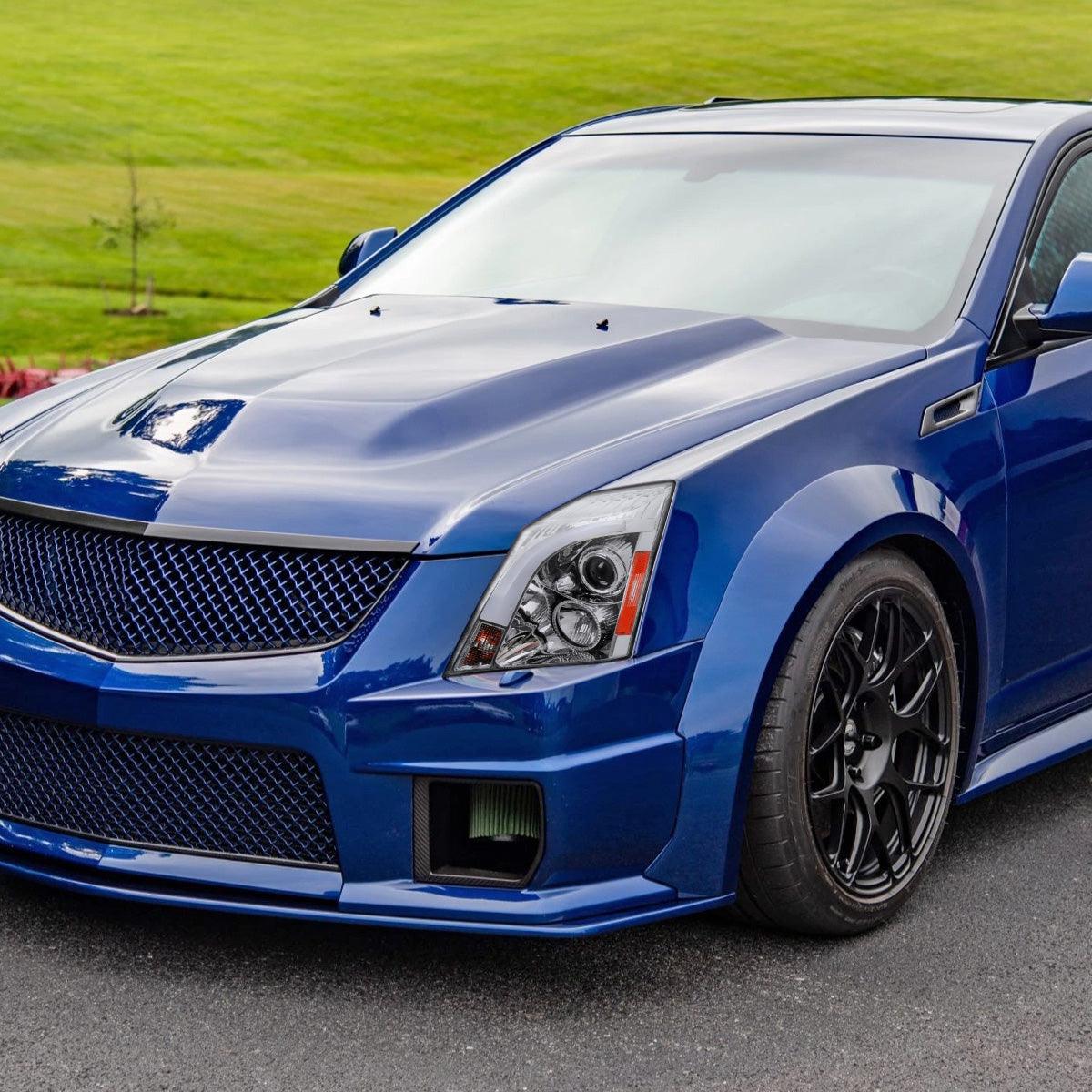 Projector Headlights Cadillac CTS (2008-2014) Sequential Switchback LED DRL - Black / Chrome / Smoked - K2 Industries