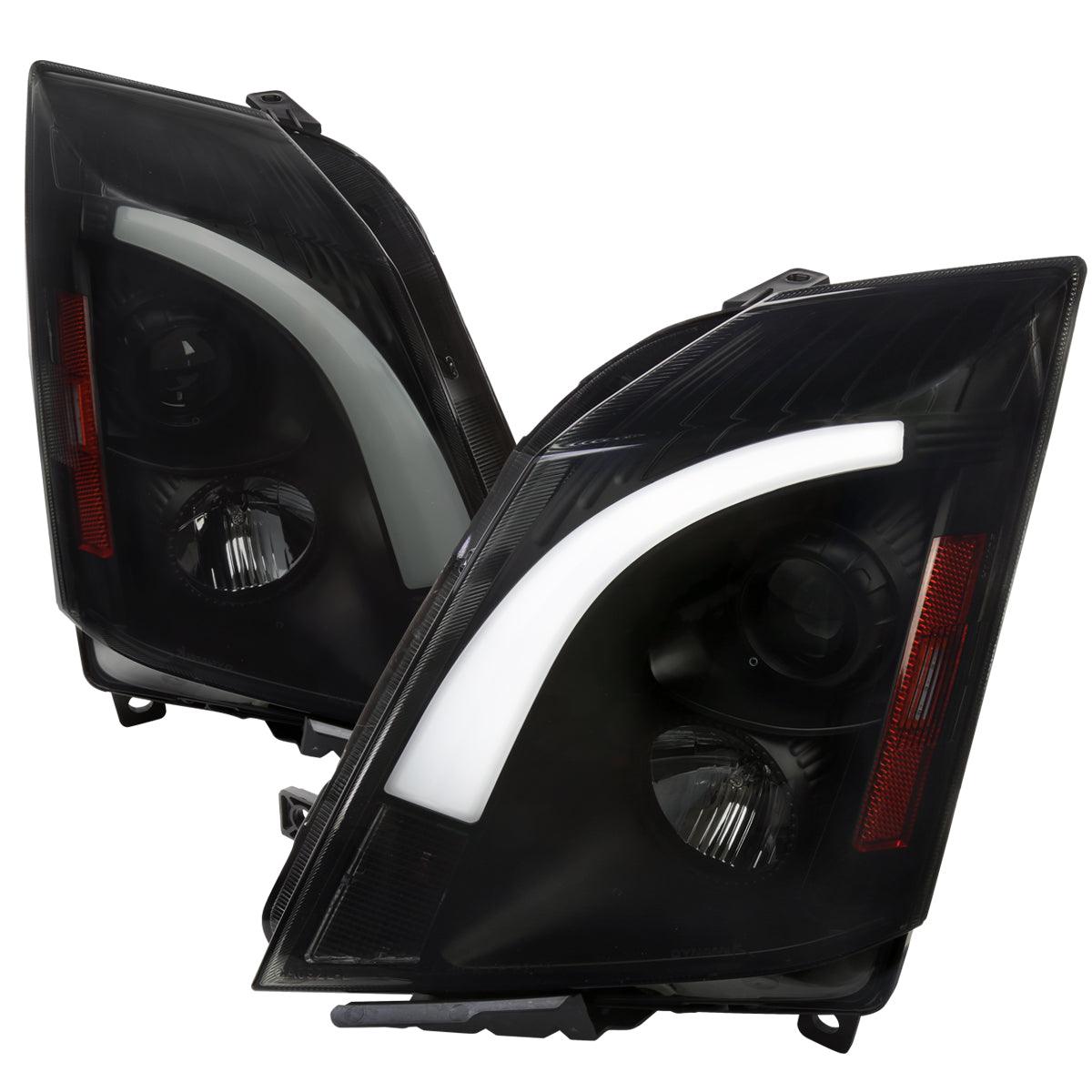 Projector Headlights Cadillac CTS (2008-2014) Sequential Switchback LED DRL - Black / Chrome / Smoked - K2 Industries