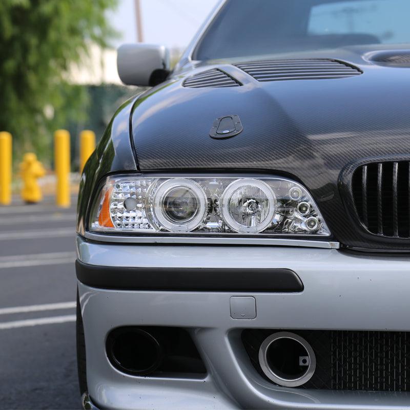 Spec-D Projector Headlights BMW 525i 528i 530i 535i 540i E39 (96-03) LED Halo - Black or Chrome