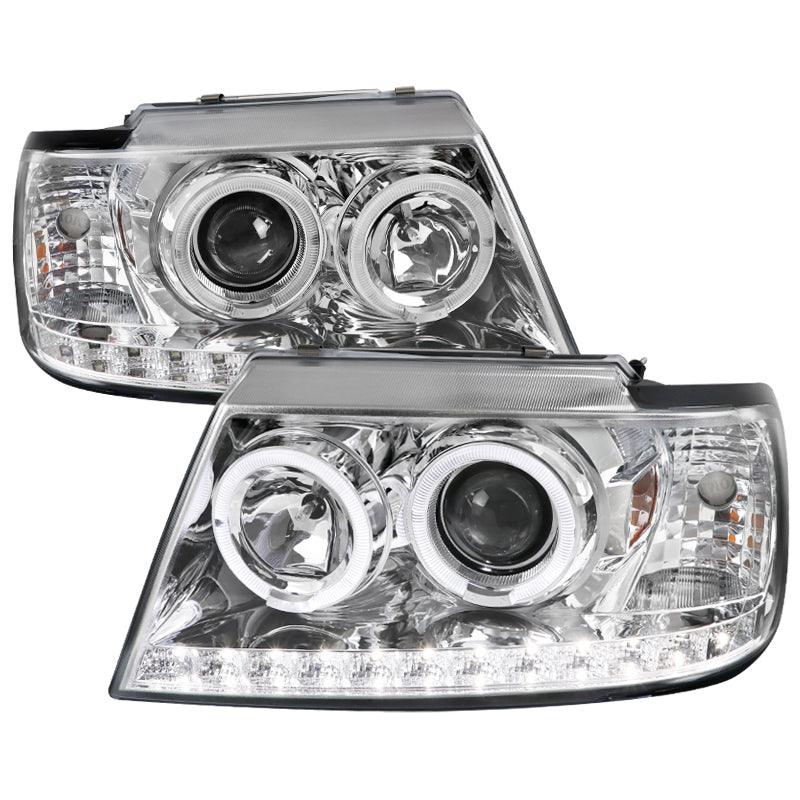 Spec-D Projector Headlights Ford Explorer (2002-2005) Dual Halo w/ LED - Black / Smoke / Chrome