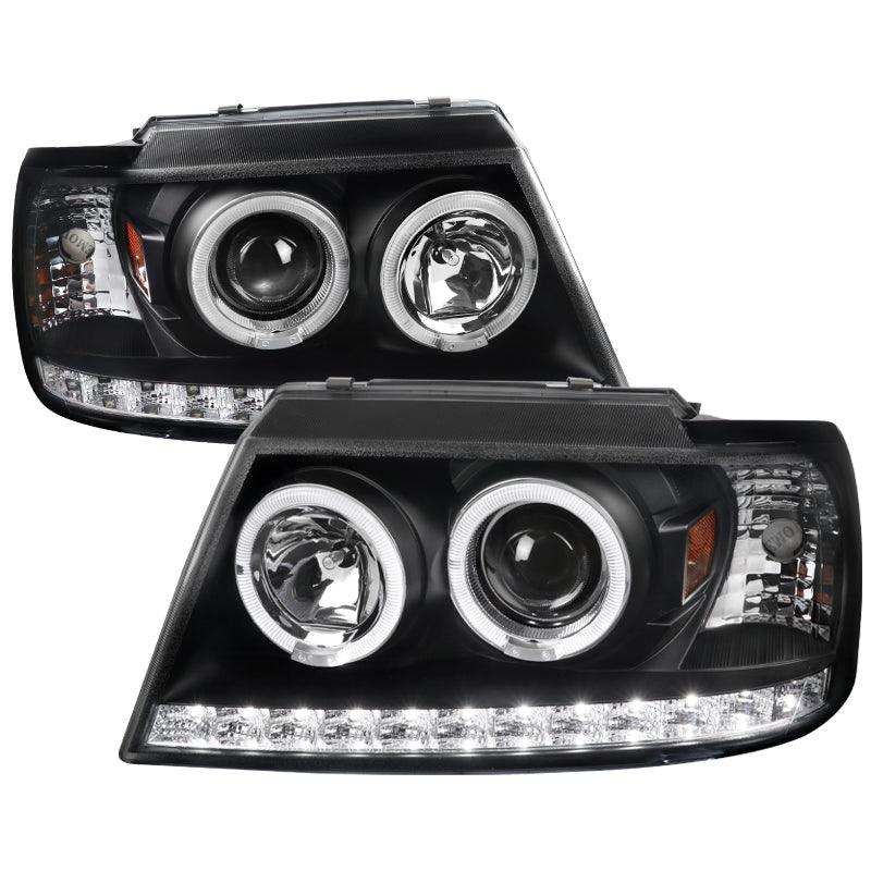 Spec-D Projector Headlights Ford Explorer (2002-2005) Dual Halo w/ LED - Black / Smoke / Chrome