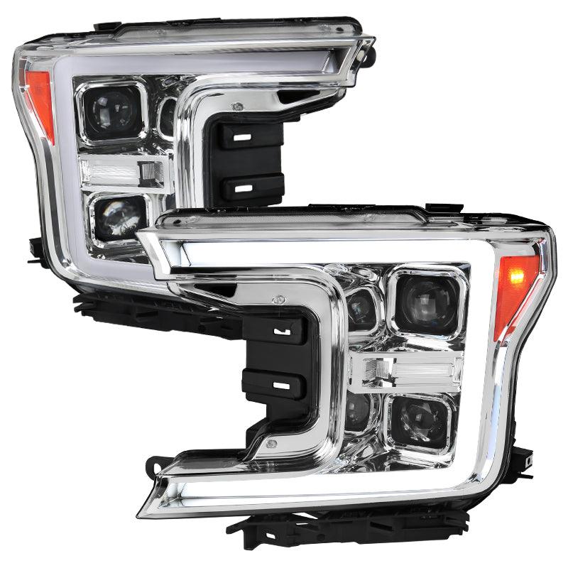 Spec-D Projector Headlights Ford F150 (2018-2019-2020) LED Sequential Switchback - Black / Chrome / Smoke