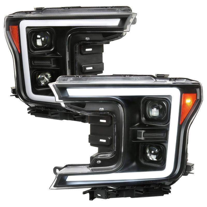 Spec-D Projector Headlights Ford F150 (2018-2019-2020) LED Sequential Switchback - Black / Chrome / Smoke