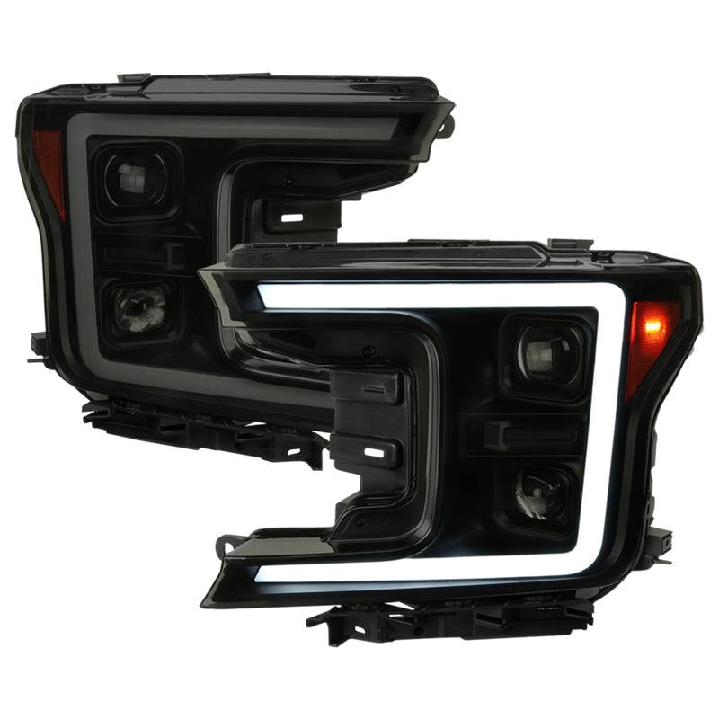 Spec-D Projector Headlights Ford F150 (2018-2019-2020) LED Sequential Switchback - Black / Chrome / Smoke