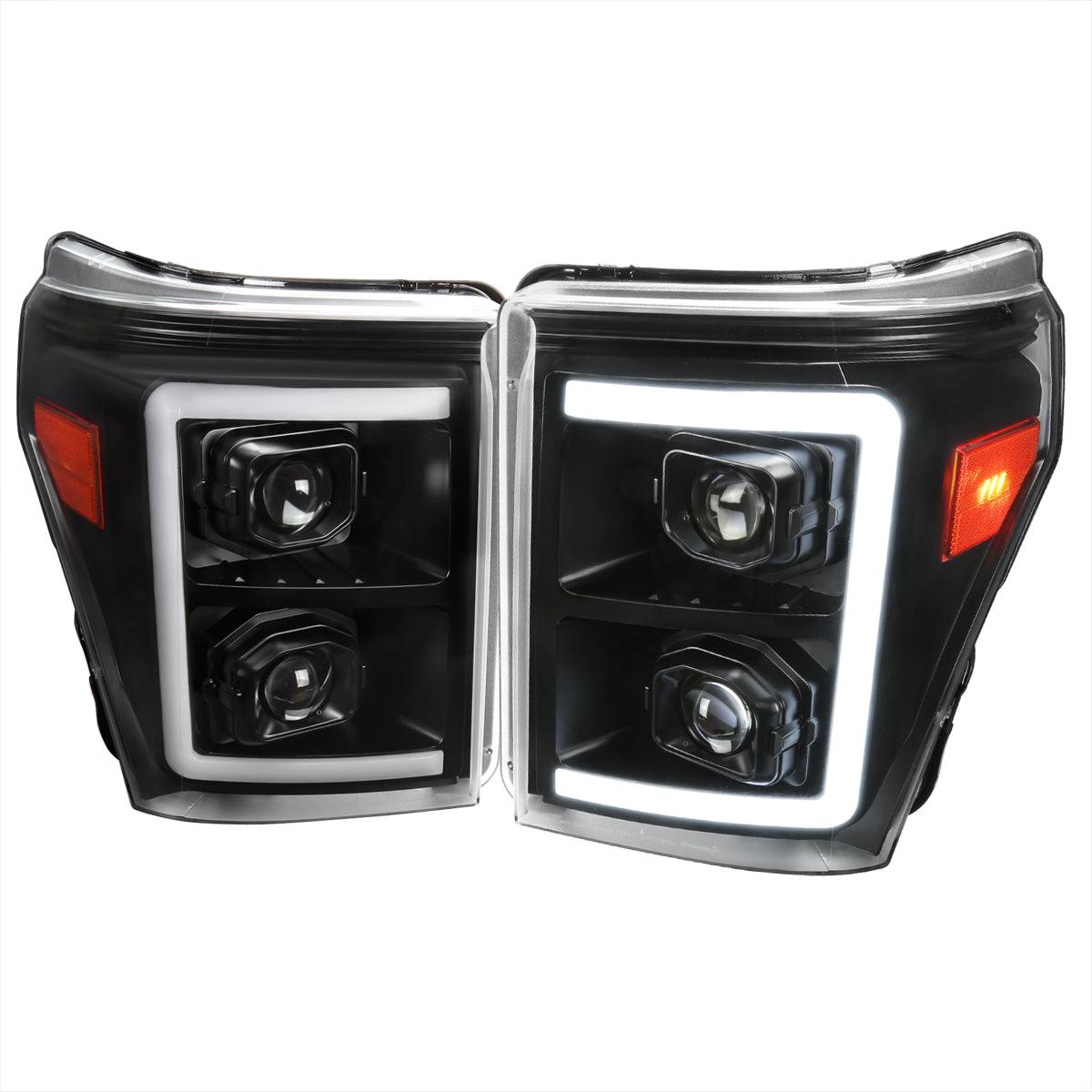 Spec-D Projector Headlights Ford F250 F350 F450 F550 (11-16) Switchback Sequential - Black / Tinted / Clear
