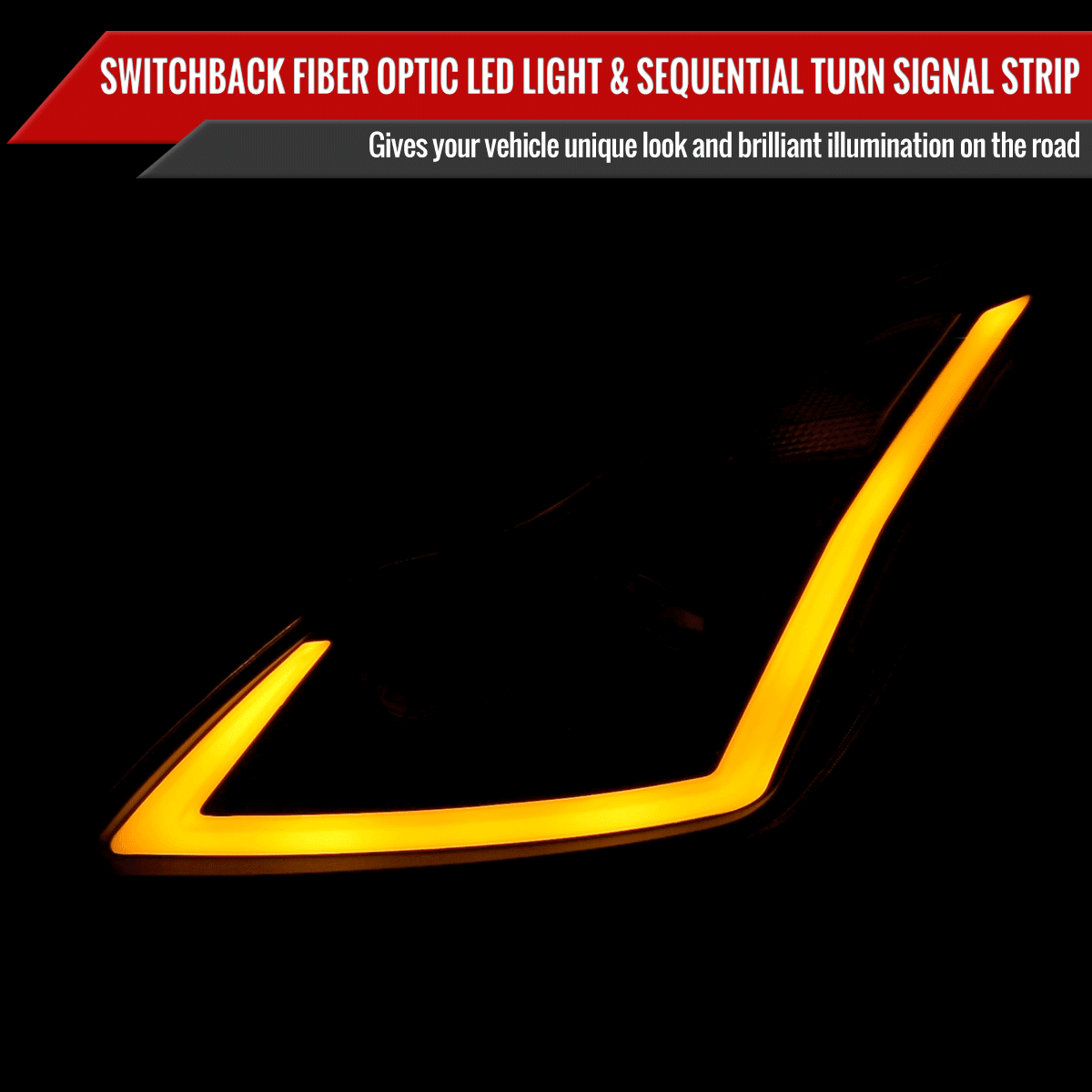 Infiniti G37 Coupe Projector Headlights with DRL LED Sequential Signal - Black / Chrome / Smoked (2008 - 2013) - K2 Industries