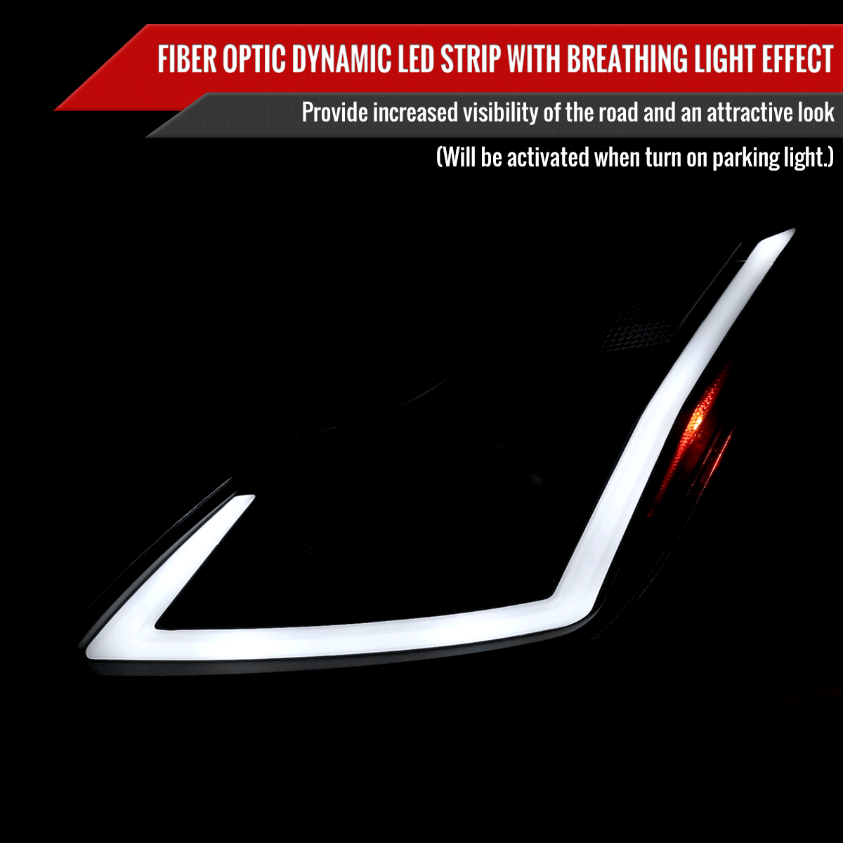 Infiniti G37 Coupe Projector Headlights with DRL LED Sequential Signal - Black / Chrome / Smoked (2008 - 2013) - K2 Industries