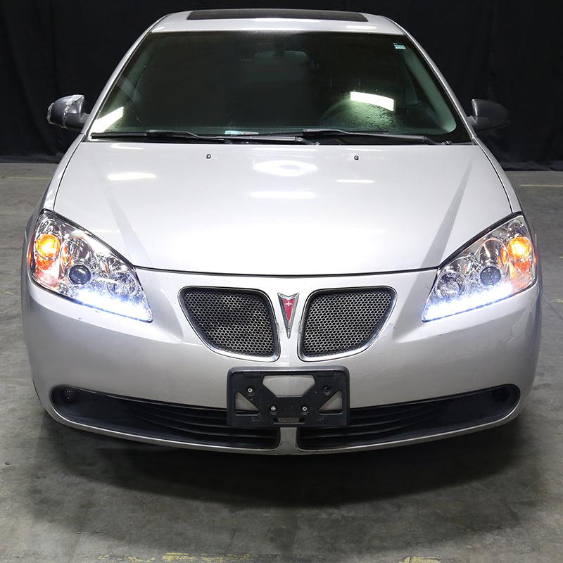 Spec-D Projector Headlights Pontiac G6 (05-10) LED DRL - Black / Smoke / Chrome