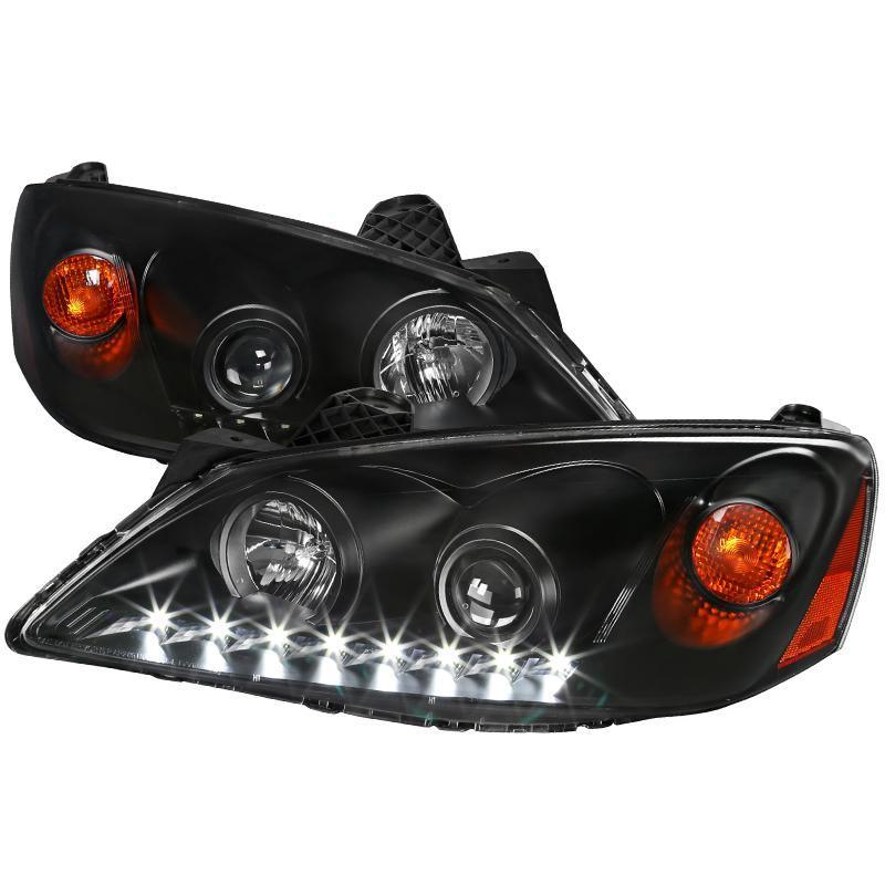 Spec-D Projector Headlights Pontiac G6 (05-10) LED DRL - Black / Smoke / Chrome