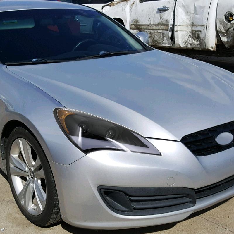 Hyundai Genesis Coupe with Projector and Sequential Turn Signal - Black Headlights (2010-2012) - K2 Industries