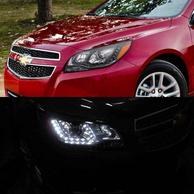 Spec-D OEM Replacement Headlights Chevy Malibu (2013-2014-2015) Black / Chrome