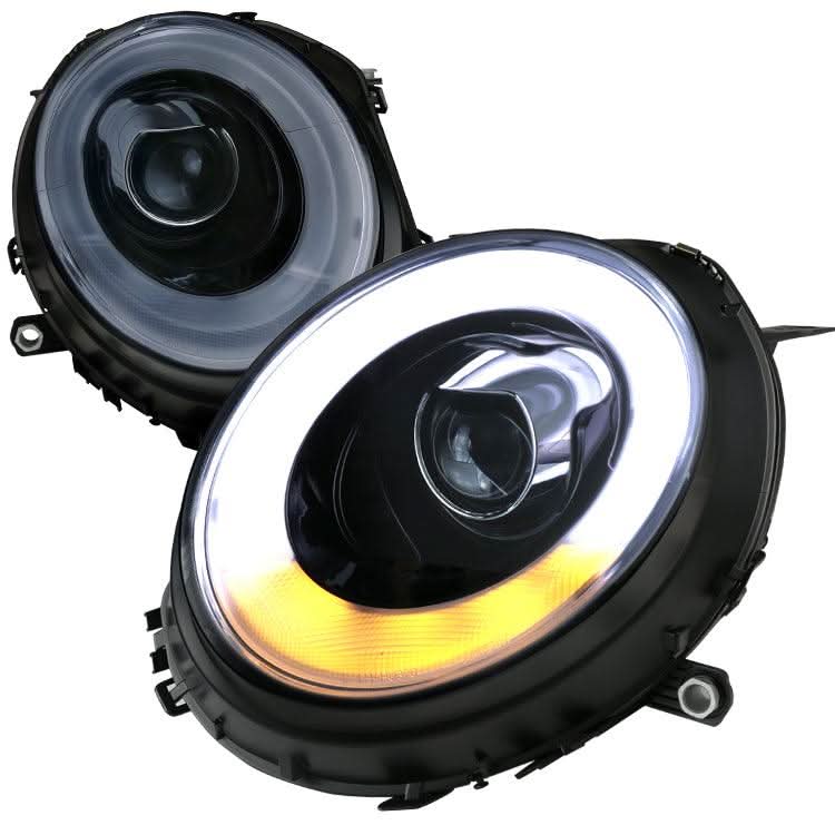 Spec-D Projector Headlights Mini Cooper R56 (07-12) DRL LED Halo Black or Chrome