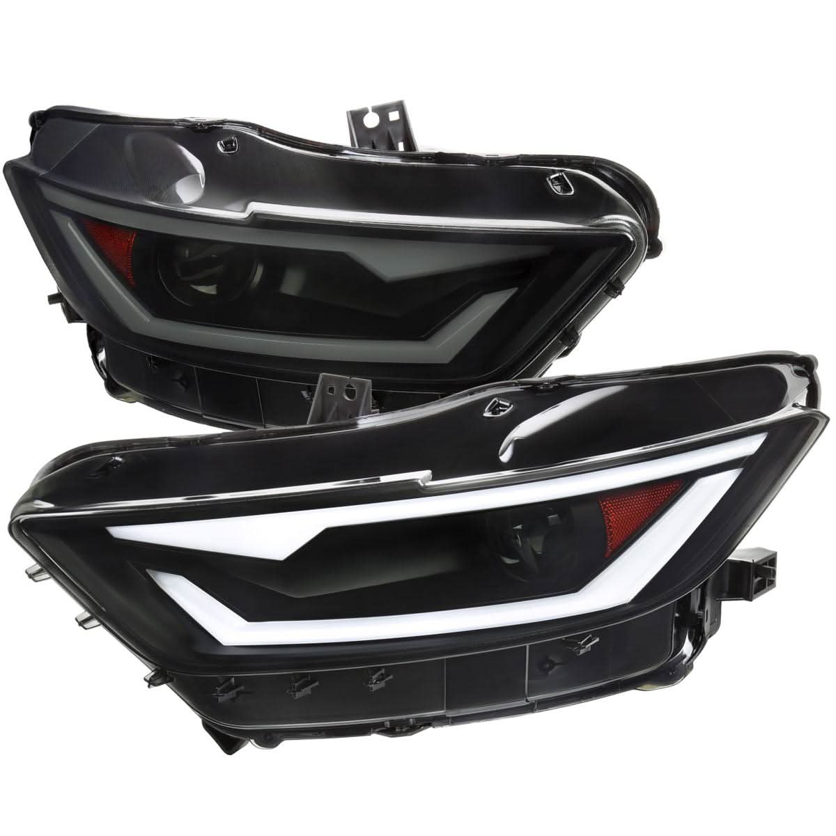 Spec-D Projector Headlights Ford Mustang S550 (15-17) Shelby (18-20) w/ LED Bar - Xenon HID - Black or Chrome